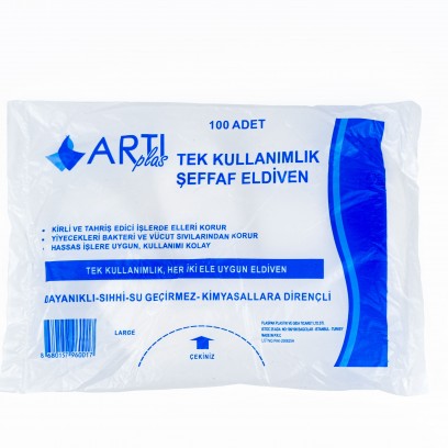 Şeffaf Boya Eldiveni ArtıPlus 100 Adet