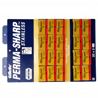 Perma Sharp Yaprak Çift Tarafli Traş Jileti 100 Adet