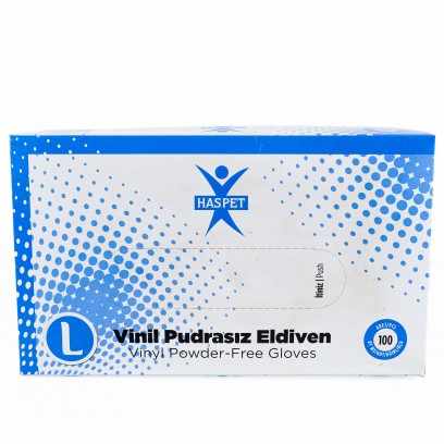 Vinil Eldiven Pudrasız Haspet L 100 Adet