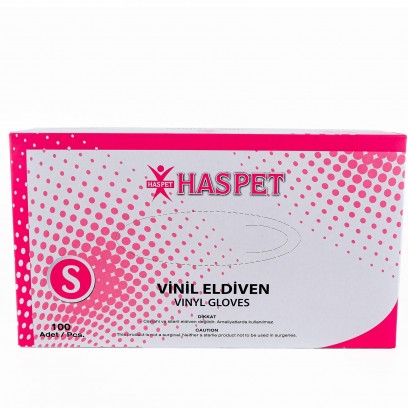 Vinil Eldiven Pudrasız Haspet S 100 Adet