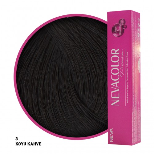 Nevacolor Premium Saç Boyası 3 Koyu Kahve 50 Ml