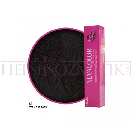 Nevacolor Premium Saç Boyası 3.4 Koyu Kestane 50 Ml