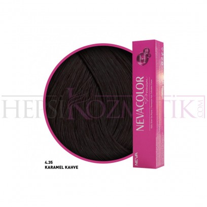 Nevacolor Premium Saç Boyası 4.35 Karamel Kahve 50 Ml