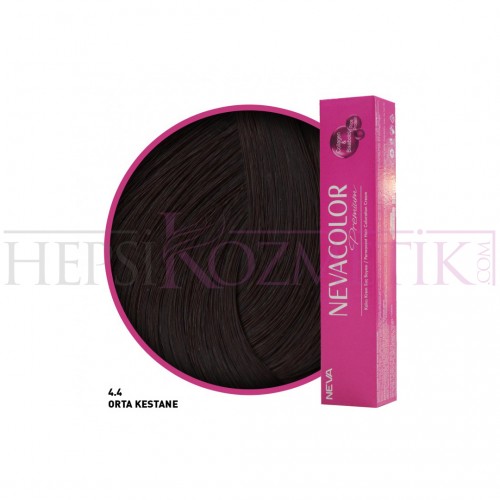 Nevacolor Premium Saç Boyası 4.4 Orta Kestane 50 Ml