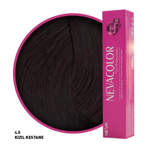 Nevacolor Premium Saç Boyası 4.5 Kızıl Kestane 50 Ml