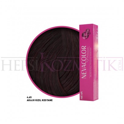 Nevacolor Premium Saç Boyası 4.65 Akaju Kızıl Kestane 50 Ml