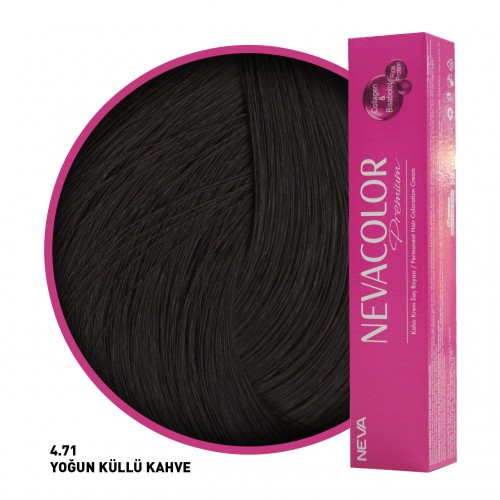 Nevacolor Premium Saç Boyası 4.71 Yoğun Küllü Kahve 50 Ml