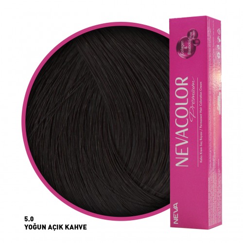 Nevacolor Premium Saç Boyası 5.0 Yoğun Açık Kahve 50 Ml