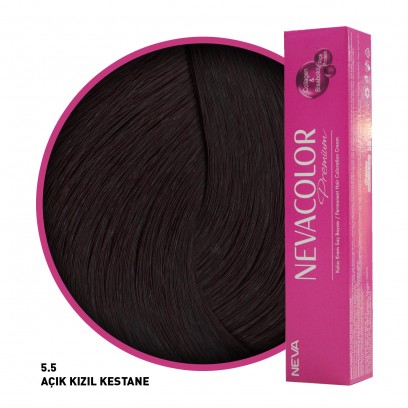 Nevacolor Premium Saç Boyası 5.5 Açık Kızıl Kestane 50 Ml
