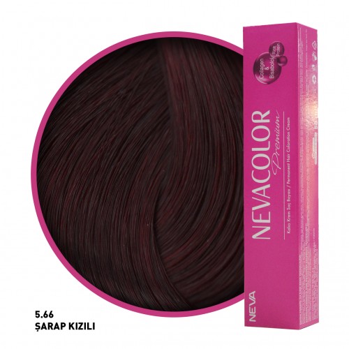 Nevacolor Premium Saç Boyası 5.66 Şarap Kızılı 50 Ml