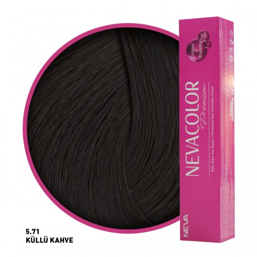Nevacolor Premium Saç Boyası 5.71 Küllü Kahvee 50 Ml