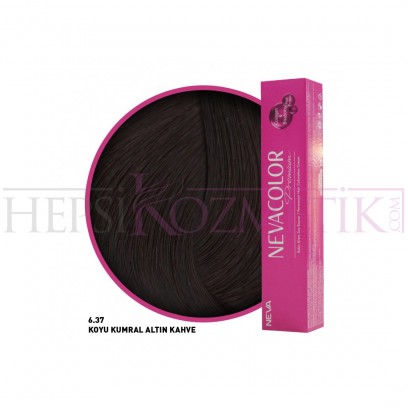 Nevacolor Premium Saç Boyası 6.37 Koyu Kumral Altın Kahve 50 Ml