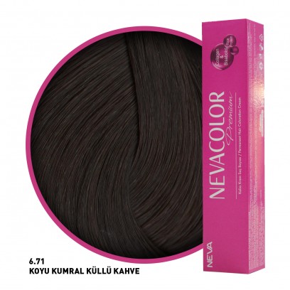 Nevacolor Premium Saç Boyası 6.71 Koyu Kumral Küllü Kahve 50 Ml