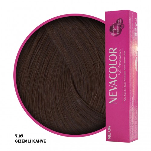 Nevacolor Premium Saç Boyası 7.07 GizeMli Kahve 50 Ml