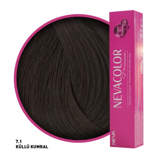 Nevacolor Premium Saç Boyası 7.1 Küllü Kumral 50 Ml