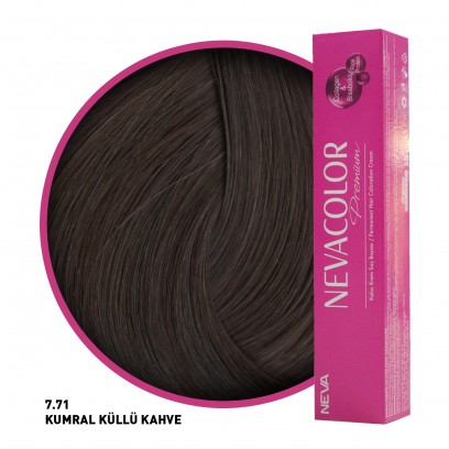 Nevacolor Premium Saç Boyası 7.71 Kumral Küllü Kahve 50 Ml