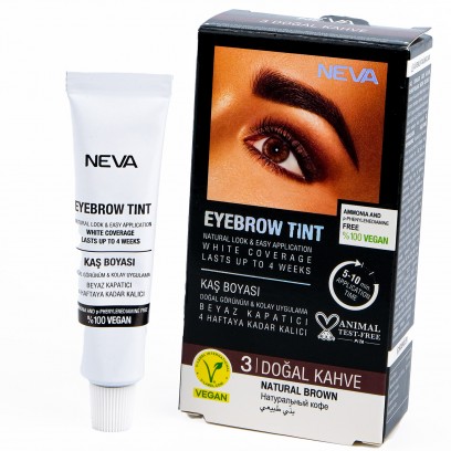 Neva Eyebrow Tint Vegan Kaş Boyası Seti 3 Doğal Kahve