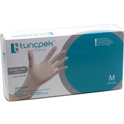 Vinil Eldiven Pudrasız Tunçpek M 100 Adet