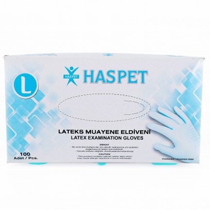 Latex Eldiven PudraSIZ Haspet L 100 Adet