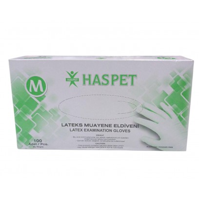 Latex Eldiven PudraSIZ Haspet M 100 Adet