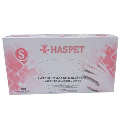 Haspet Latex Muayene Eldiveni PudraSIZ S 100 Adet