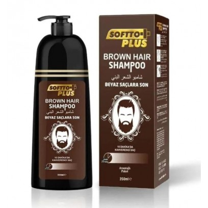 Softto Plus Shampoo Brown Hair Koyulaştırıcı (Kahverengi)  350 Ml