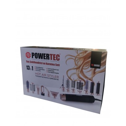Powertec Saç Şekillendirici ve Kurutma 13  in 1 TR 6666