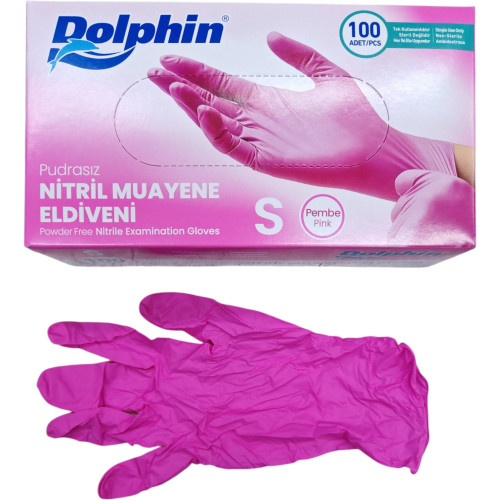 Nitril Eldiven Pembe Dolphin S 100 Adet Nitril Eldiven Pembe Dolphin S 100 Adet
