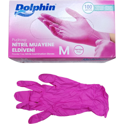 Nitril Eldiven Pembe Dolphin M 100 Adet Nitril Eldiven Pembe Dolphin M 100 Adet